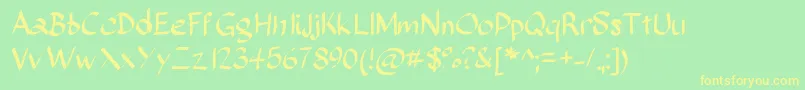 Sundayscript Font – Yellow Fonts on Green Background