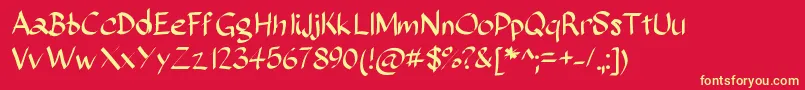 Sundayscript Font – Yellow Fonts on Red Background
