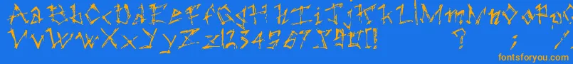 TheDarkAges-Schriftart – Orangefarbene Schriften auf blauem Hintergrund