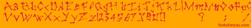 TheDarkAges Font – Red Fonts on Orange Background