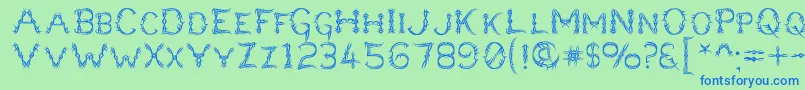 Lupusbl Font – Blue Fonts on Green Background