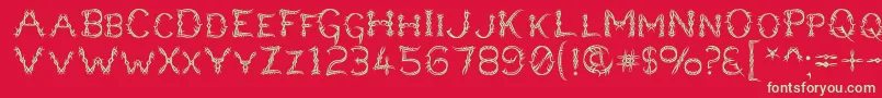 Lupusbl Font – Green Fonts on Red Background