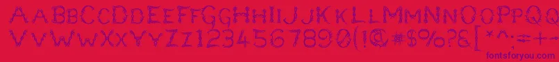 Lupusbl-Schriftart – Violette Schriften auf rotem Hintergrund