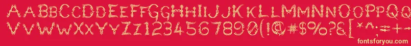 Lupusbl Font – Yellow Fonts on Red Background