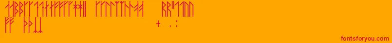 Maeshowe Font – Red Fonts on Orange Background