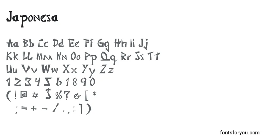 A fonte Japonesa (75783) – alfabeto, números, caracteres especiais