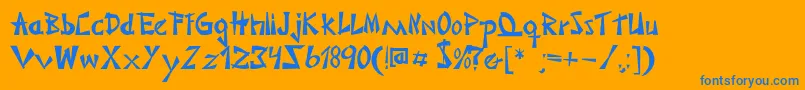 Japonesa Font – Blue Fonts on Orange Background