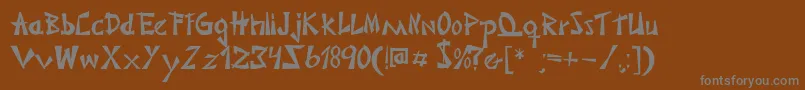 Japonesa-Schriftart – Graue Schriften auf braunem Hintergrund