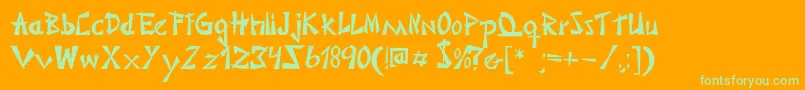 Japonesa Font – Green Fonts on Orange Background