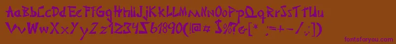 Japonesa Font – Purple Fonts on Brown Background
