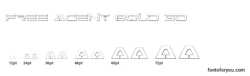 Free Agent Bold 3D-fontin koot