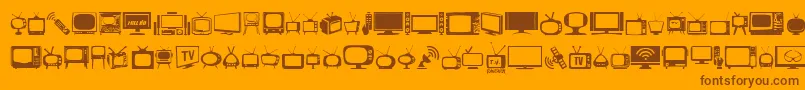 T.V. Font – Brown Fonts on Orange Background