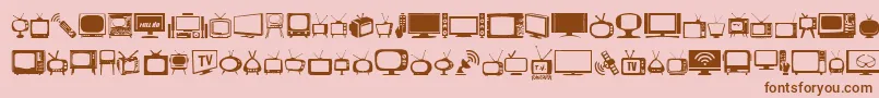 T.V. Font – Brown Fonts on Pink Background