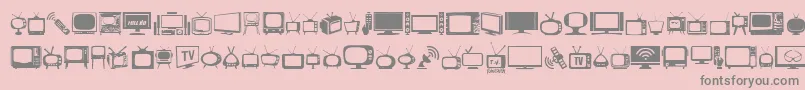 T.V. Font – Gray Fonts on Pink Background