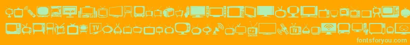 T.V. Font – Green Fonts on Orange Background