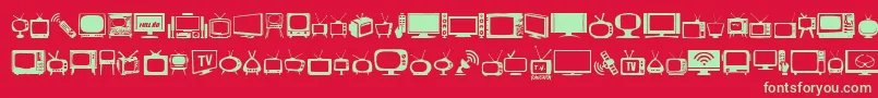 T.V. Font – Green Fonts on Red Background