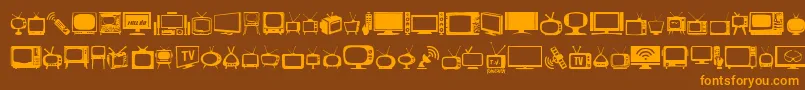 T.V. Font – Orange Fonts on Brown Background