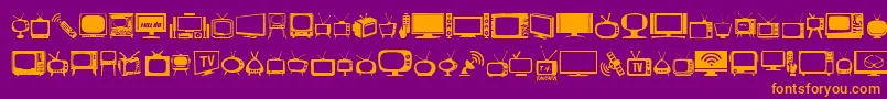 T.V. Font – Orange Fonts on Purple Background