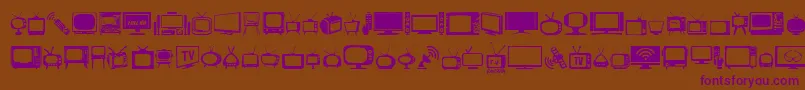 T.V. Font – Purple Fonts on Brown Background