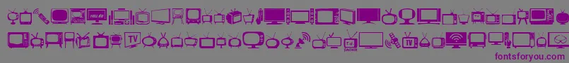 フォントT.V. – 紫色のフォント、灰色の背景
