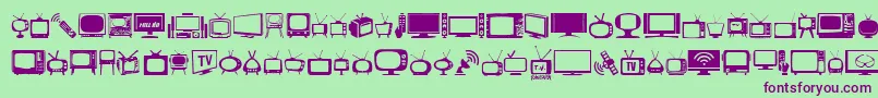 T.V. Font – Purple Fonts on Green Background