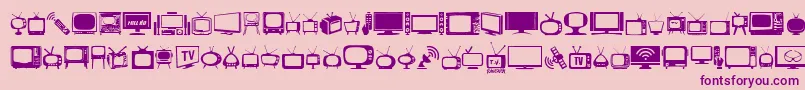 T.V.-Schriftart – Violette Schriften auf rosa Hintergrund