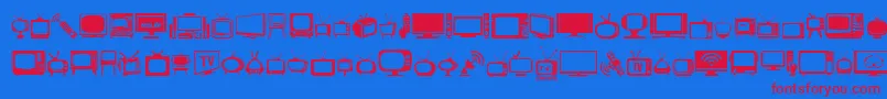 T.V. Font – Red Fonts on Blue Background