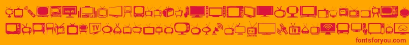 T.V. Font – Red Fonts on Orange Background