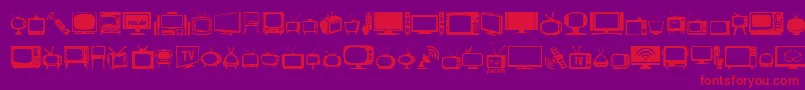 T.V. Font – Red Fonts on Purple Background