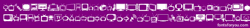 T.V. Font – White Fonts on Purple Background