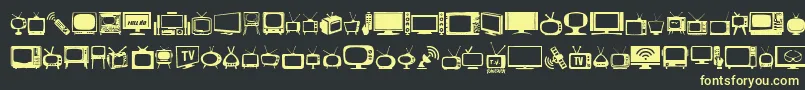 T.V. Font – Yellow Fonts on Black Background