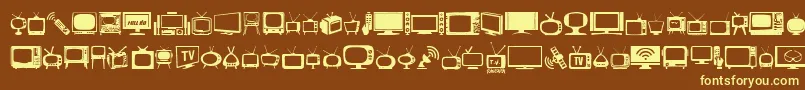 T.V. Font – Yellow Fonts on Brown Background