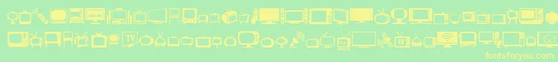 フォントT.V. – 黄色の文字が緑の背景にあります