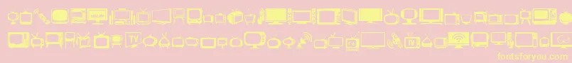 T.V. Font – Yellow Fonts on Pink Background