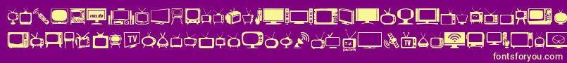 T.V. Font – Yellow Fonts on Purple Background