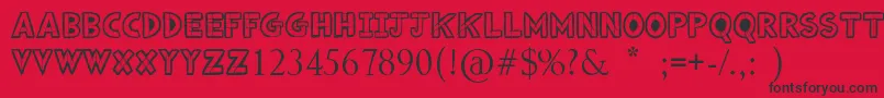 Drafting Font – Black Fonts on Red Background