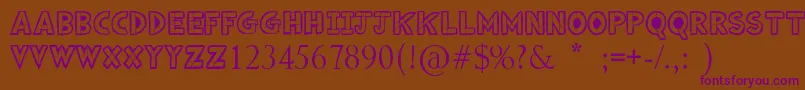 Drafting-Schriftart – Violette Schriften auf braunem Hintergrund