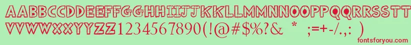 Drafting Font – Red Fonts on Green Background