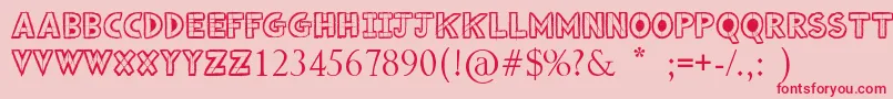 Drafting Font – Red Fonts on Pink Background