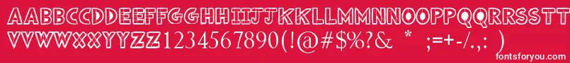 フォントDrafting – 赤い背景に白い文字