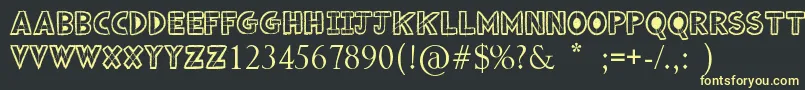 Drafting Font – Yellow Fonts on Black Background