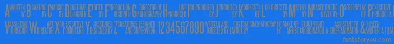 Steeltongs-Schriftart – Graue Schriften auf blauem Hintergrund