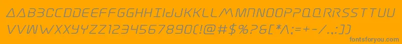 Elitedangersemiboldexpandital Font – Gray Fonts on Orange Background