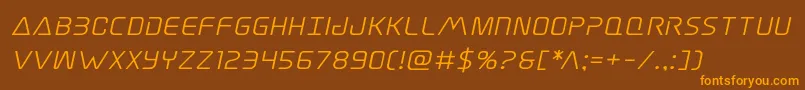 Elitedangersemiboldexpandital Font – Orange Fonts on Brown Background
