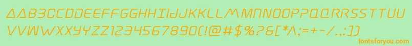 Elitedangersemiboldexpandital Font – Orange Fonts on Green Background