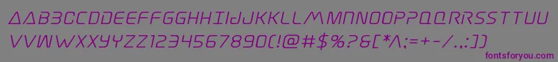 Шрифт Elitedangersemiboldexpandital – фиолетовые шрифты на сером фоне