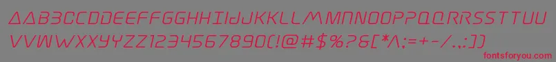 Elitedangersemiboldexpandital Font – Red Fonts on Gray Background