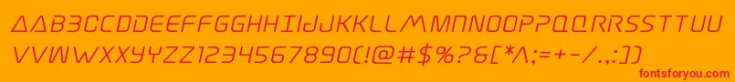 Elitedangersemiboldexpandital Font – Red Fonts on Orange Background