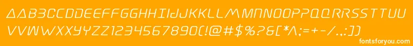 Elitedangersemiboldexpandital Font – White Fonts on Orange Background