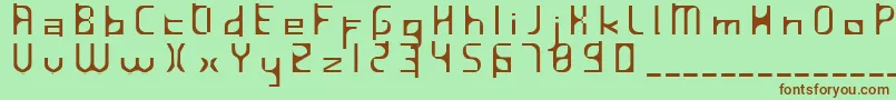 Fonte InavelfГ¶rtvinad – fontes marrons em um fundo verde
